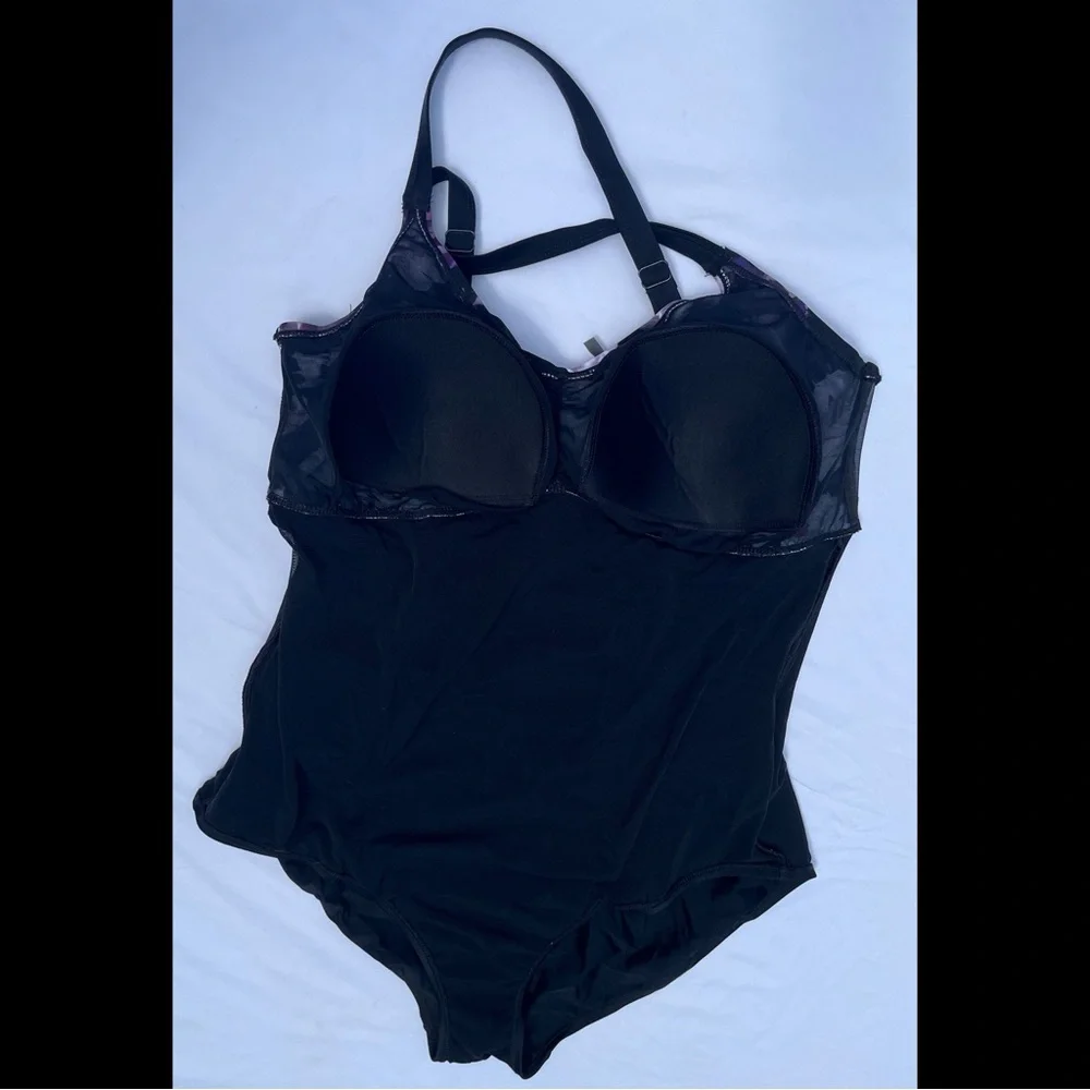 Torrid Black Floral One-Piece Swimsuit - Picture 5 of 11